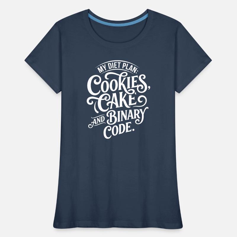 Cookies Cake Binary Code Design Women's Premium Organic T-Shirt