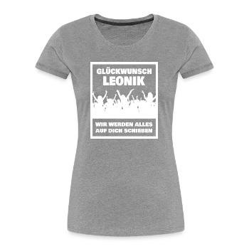 Leonik comme prénom - T-shirt bio Premium Femme - bleu marine - Devant - Mia (176cm)