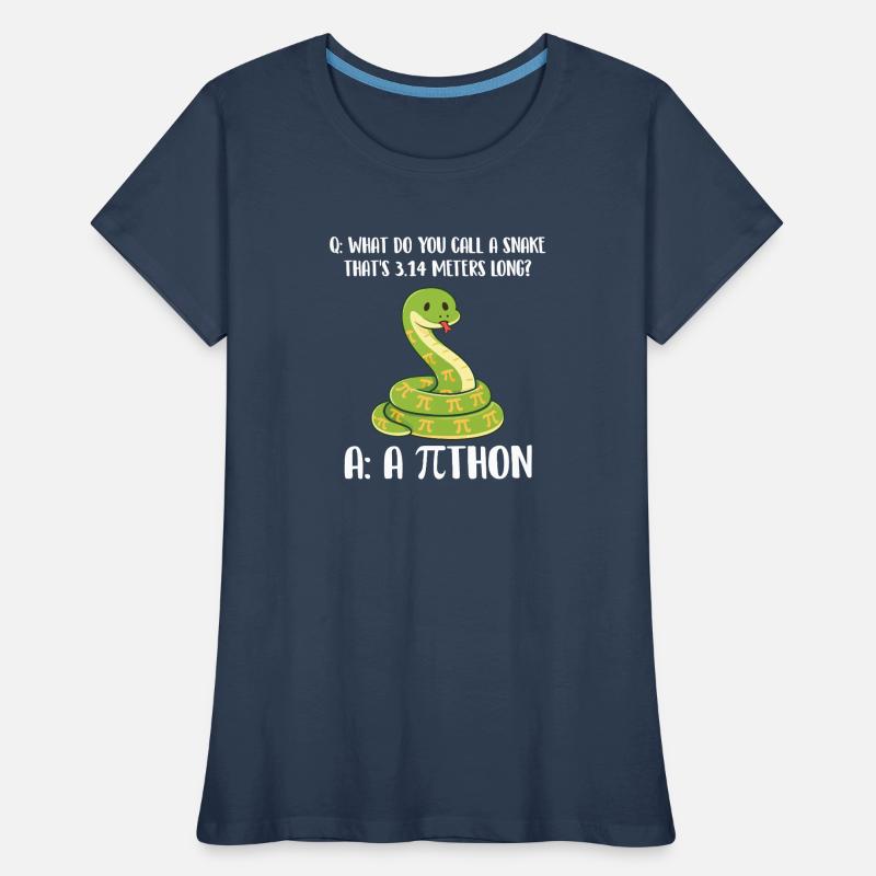 Blague sur le python de Pi Day de 3,14 mètres de long T-shirt bio Premium Femme