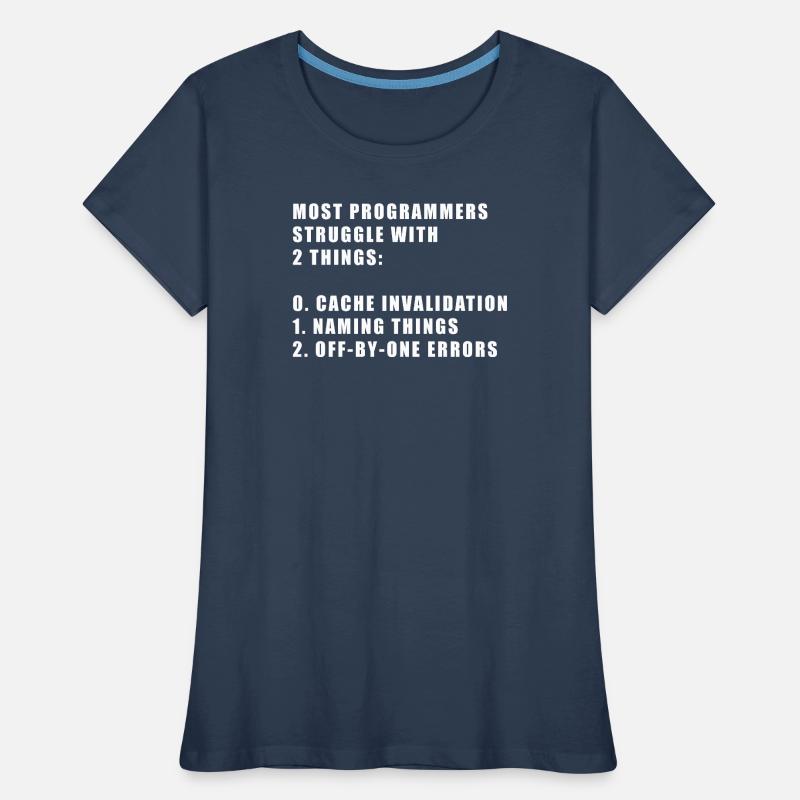 2 hard things in computer science programmer Women's Premium Organic T-Shirt