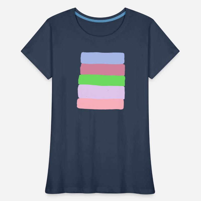 Pastellstreifen-Stack Frauen Premium Bio T-Shirt