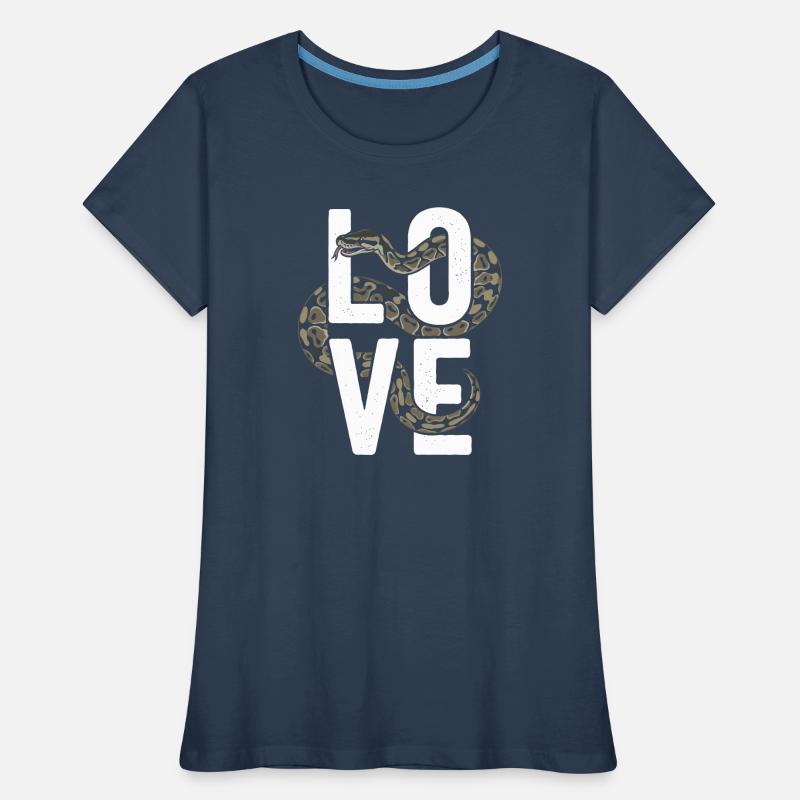 Königspython Schlangen LOVE Terrarium Python Frauen Premium Bio T-Shirt