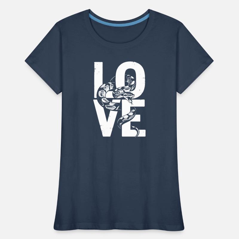 Königspython Schlangen LOVE Terrarium Python Frauen Premium Bio T-Shirt