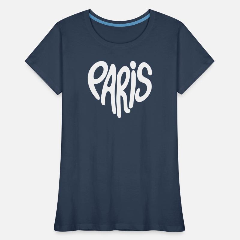 Paris Graffiti Script Logo Heart Shaped Women's Premium Organic T-Shirt