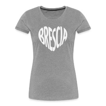 Brescia, Italie Forme du cœur - T-shirt bio Premium Femme - bleu marine - Devant - Mia (176cm)