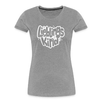 Lieblingskind Bubblige Schrift - Frauen Premium Bio T-Shirt - Navy - Vorne - Mia (176cm)