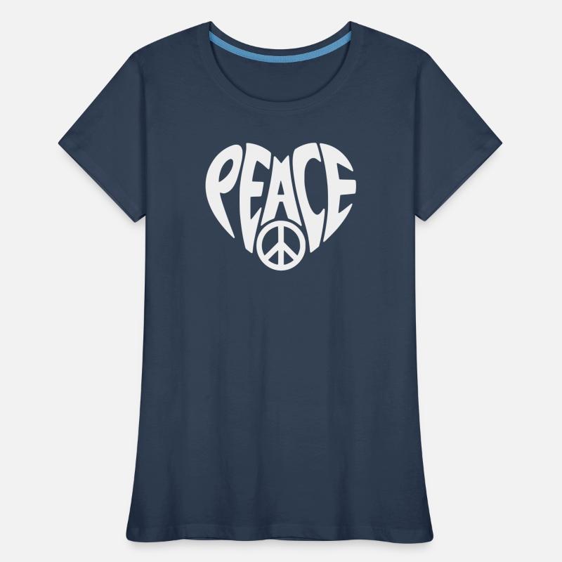 Peace Herzdesign mit Peacezeichen Frauen Premium Bio T-Shirt