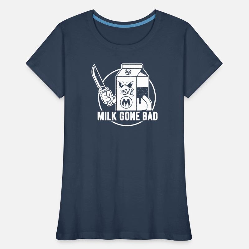 Le lait devient mauvais : une silhouette menaçante en carton T-shirt bio Premium Femme