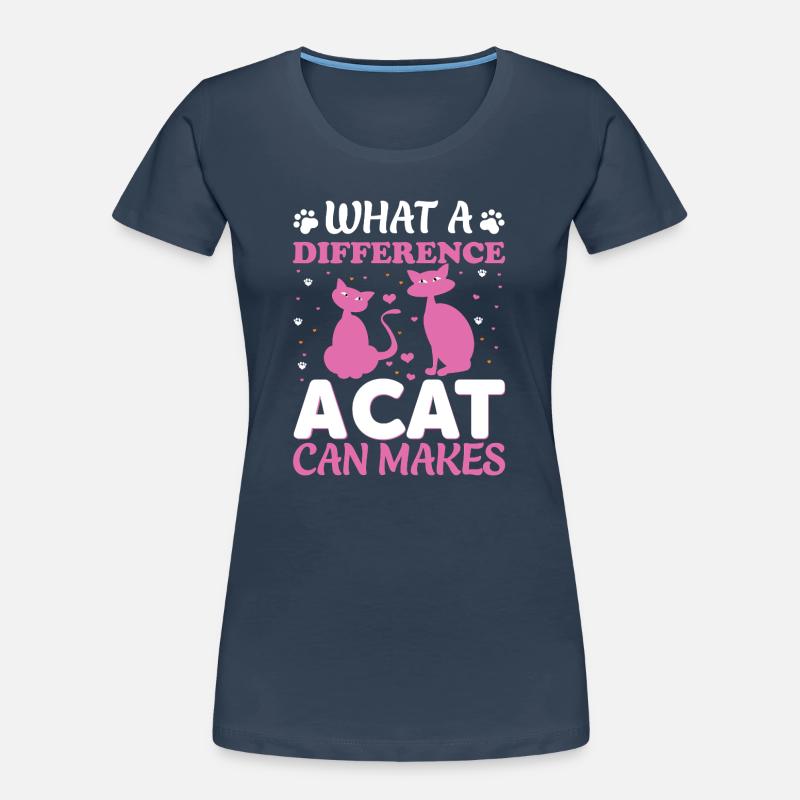 What a difference a cat could make - Women's Premium Organic T-Shirt - navy