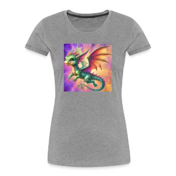 Drache - Frauen Premium Bio T-Shirt - Navy - Vorne - Mia (176cm)