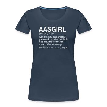 AAS Girl Atomic Absorption Spectrometry Analysis - Women's Premium Organic T-Shirt - navy - Front - Mia (176cm)