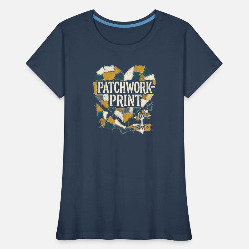 Impression patchwork T-shirt bio Premium Femme