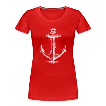 Nautical Anchor Sketch Rope Emblem - Women's Premium Organic T-Shirt - navy - Front - Mia (176cm)