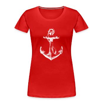 White Anchor Emblem - Women's Premium Organic T-Shirt - navy - Front - Mia (176cm)