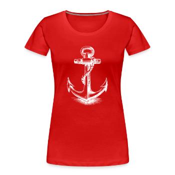 White Anchor Silhouette - Frauen Premium Bio T-Shirt - Navy - Vorne - Mia (176cm)