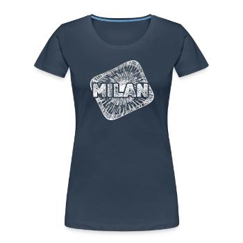 Geschenk für Entwurf - Frauen Premium Bio T-Shirt - Navy - Vorne - Mia (176cm)