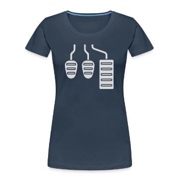Manual gearshift - pedals  - Women's Premium Organic T-Shirt - navy - Front - Mia (176cm)