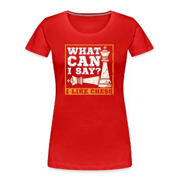 Échiquier des joueurs d’échecs - T-shirt bio Premium Femme - bleu marine - Devant - Mia (176cm)