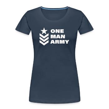 ONE MAN - Frauen Premium Bio T-Shirt - Navy - Vorne - Mia (176cm)