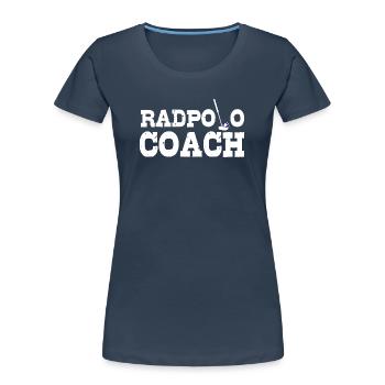 Radpolo Coach  - Frauen Premium Bio T-Shirt - Navy - Vorne - Mia (176cm)