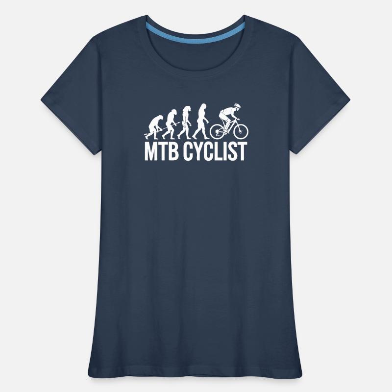 Evolution einer MTB-Radfahrer-Silhouette Frauen Premium Bio T-Shirt