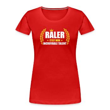 Râler c'est mon incroyable talent – humour râleur - T-shirt bio Premium Femme - bleu marine - Devant - Mia (176cm)