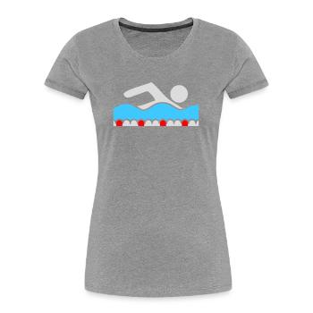 Swimmer, Pictogram, Freestyle, Wave, Pool, Sport - Women's Premium Organic T-Shirt - navy - Front - Mia (176cm)