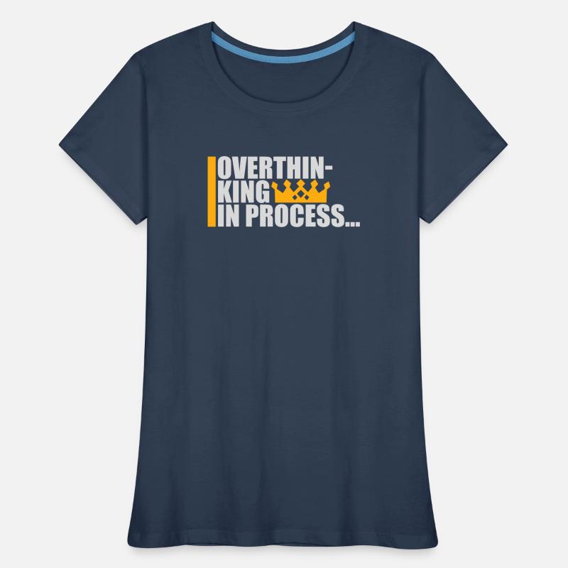 Overthinking In Process Funny Brooding Saying Logo Women's Premium Organic T-Shirt