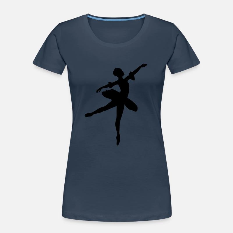 Vector Ballet dancer Silhouette - Women's Premium Organic T-Shirt - navy