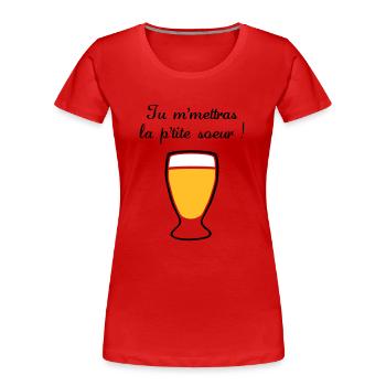 tu m'mettras la petite soeur - T-shirt bio Premium Femme - bleu marine - Devant - Mia (176cm)