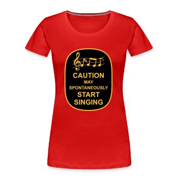 may spontaneously start singing - Women's Premium Organic T-Shirt - navy - Front - Mia (176cm)