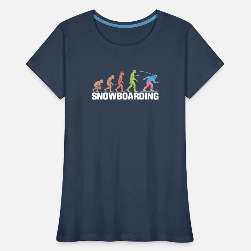 Die Evolution des Snowboard-Designs Frauen Premium Bio T-Shirt
