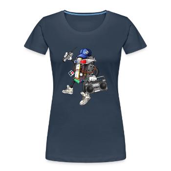 80s Retro Funky Design - Women's Premium Organic T-Shirt - navy - Front - Mia (176cm)
