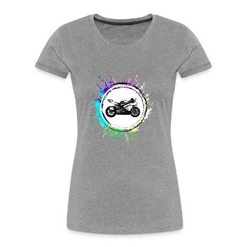 Icône de moto - T-shirt bio Premium Femme - bleu marine - Devant - Mia (176cm)