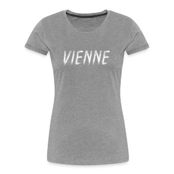 Vienne Brossé Contrasté - T-shirt bio Premium Femme - bleu marine - Devant - Mia (176cm)