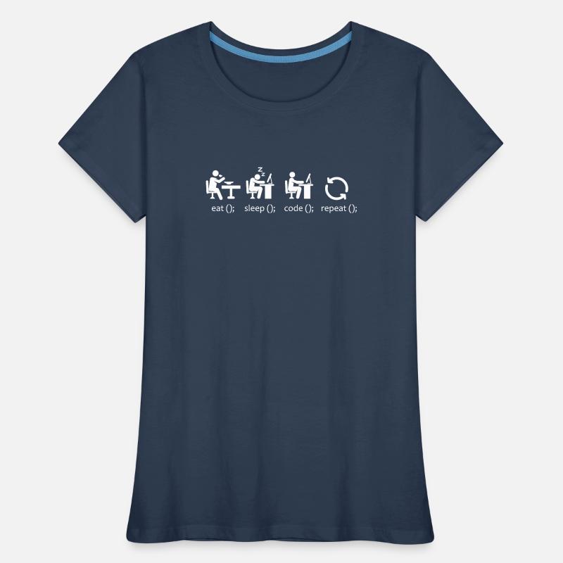 Eat Sleep Code Repeat - Funny Software Engineer Women's Premium Organic T-Shirt