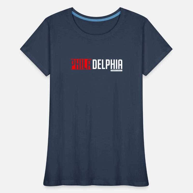 Conception colorée basée sur du texte de Philly et Delta T-shirt bio Premium Femme