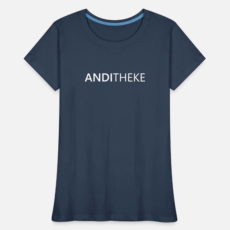 AndiTheke – Jeu de mots Nom Andy Andreas Andre Andi T-shirt bio Premium Femme
