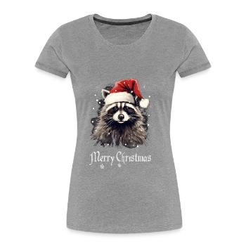 Santa Claus Waschbär - Frauen Premium Bio T-Shirt - Navy - Vorne - Mia (176cm)