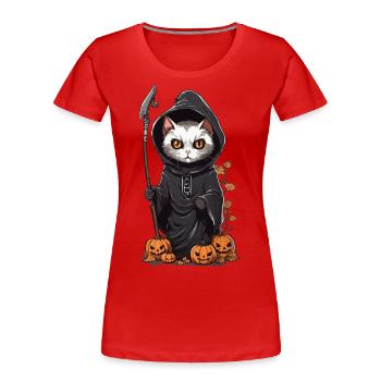Cute Halloween Cat Druid Costume Design - Women's Premium Organic T-Shirt - navy - Front - Mia (176cm)