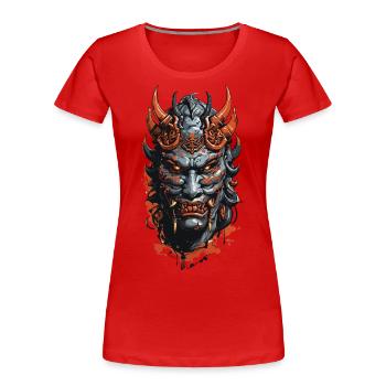 Dämonische Oni Maske Halloween Horror Design - Frauen Premium Bio T-Shirt - Navy - Vorne - Mia (176cm)