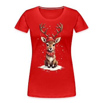 Magisches Rentier Weihnachten aus dem Norden - Frauen Premium Bio T-Shirt - Navy - Vorne - Mia (176cm)
