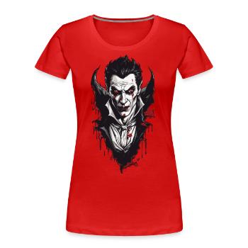 Nostalgic Vampire Retro Horror Aesthetic Design - Women's Premium Organic T-Shirt - navy - Front - Mia (176cm)