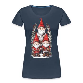 Nordic Gnome Christmas Magic with Elven Dwarves - Women's Premium Organic T-Shirt - navy - Front - Mia (176cm)