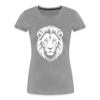 Löwenkopf Kontrastsilhouette - Frauen Premium Bio T-Shirt - Navy - Vorne - Mia (176cm)
