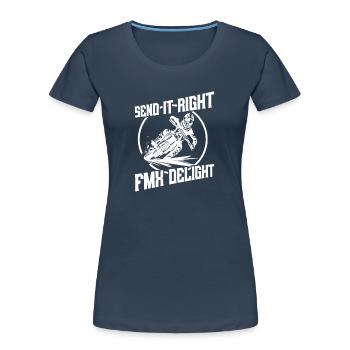 Dirt Bike Rider FMX Delight MX Motocross Supercross - Women's Premium Organic T-Shirt - navy - Front - Mia (176cm)