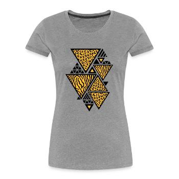 Triangle pattern (Tiger / Leopard) - Women's Premium Organic T-Shirt - navy - Front - Mia (176cm)