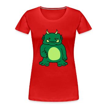 mignon oger doux Ork troll monstre bizarre drôle p - T-shirt bio Premium Femme - bleu marine - Devant - Mia (176cm)