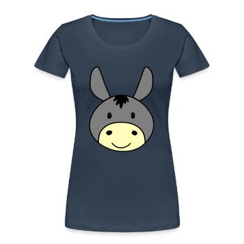 Cute donkey - Frauen Premium Bio T-Shirt - Navy - Vorne - Mia (176cm)