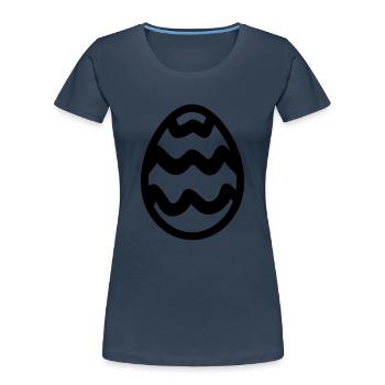 Ei - Frauen Premium Bio T-Shirt - Navy - Vorne - Mia (176cm)